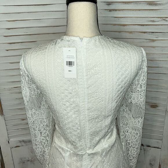 FTF Front Twist Lace White Mini Dress Size 1X 14/16 NWT - Picture 9 of 13